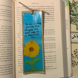Sunflower W/Quote Hand Painted Bookmark